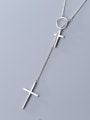 thumb 925 Sterling Silver Smooth Cross Minimalist Regligious Necklace 1
