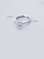 thumb 925 Sterling Silver With Platinum Plated Fashion Round Free Size Rings 2