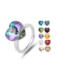 thumb 925 Sterling Silver Austrian Crystal Heart Classic Ring 0