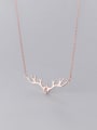 thumb 925 Sterling Silver Cubic Zirconia Deer Minimalist Christmas Necklace 4