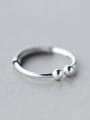 thumb 925 Sterling Silver Irregular Vintage Screw Thread Free Size  Ring 1