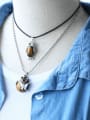 thumb Brass Natural Stone Owl Vintage Necklace 1