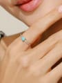 thumb 925 Sterling Silver Turquoise Water Drop Minimalist Band Ring 1