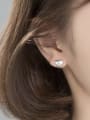 thumb 925 Sterling Silver Heart Minimalist Stud Earring 1