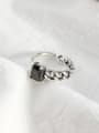 thumb 925 Sterling Silver Cubic Zirconia Black Square Vintage Band Ring 0