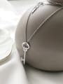 thumb 925 Sterling Silver Simple glossy key pendant necklace 0