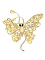 thumb Brass Cubic Zirconia Butterfly Statement Brooch 0