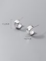 thumb 925 Sterling Silver Geometric Minimalist Stud Earring 4