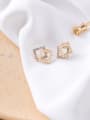 thumb Alloy With Imitation Gold Plated Simplistic Hollow Geometric Stud Earrings 2
