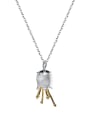 thumb 925 Sterling Silver  Minimalist Bell Orchid Double Color Necklace 2