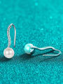 thumb 925 Sterling Silver Moissanite Round Dainty Hook Earring 3
