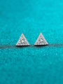 thumb 925 Sterling Silver Moissanite Triangle Dainty Stud Earring 0