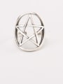 thumb 925 Sterling Silver Geometric Vintage five-pointed star Band Ring 2