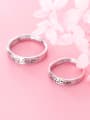 thumb 925 Sterling Silver With Platinum Plating  Letter I LOVE UJ Couple Rings 0