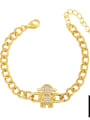 thumb Brass Cubic Zirconia Star Trend Hollow Chain Bracelet 3