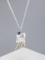 thumb 925 Sterling Silver  Minimalist Bell Orchid Double Color Necklace 0