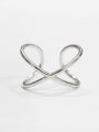 thumb 925 sterling silver line crossing minimalist Free Size Band Ring 2