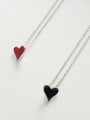 thumb 925 Sterling Silver Enamel Heart Minimalist  Pendant Necklace 1