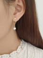 thumb 925 Sterling Silver Special Shaped Shell Ball   Minimalist Drop Earring 2