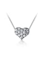 thumb 925 Sterling Silver Cubic Zirconia Heart Dainty Necklace 2