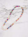 thumb Stainless steel Multi Color Polymer Clay Bohemia Weave  Necklace 3