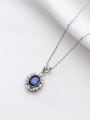 thumb 925 Sterling Silver Cubic Zirconia Oval Vintage Necklace 3