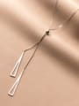 thumb 925 Sterling Silver Triangle Minimalist Lariat Necklace 0