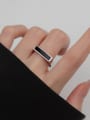 thumb 925 Sterling Silver Acrylic Geometric Minimalist Band Ring 3
