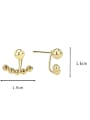 thumb Brass Bead Geometric Minimalist Stud Earring 3
