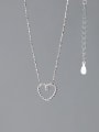thumb 925 Sterling Silver Bead Heart Minimalist Necklace 2