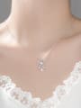 thumb 925 Sterling Silver Cubic Zirconia Irregular Grid Dainty Necklace 1