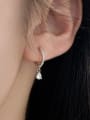 thumb 925 Sterling Silver Cubic Zirconia Geometric Vintage Huggie Earring 1