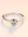 thumb 925 Sterling Minimalist  Silver Cubic Zirconia  Round Band Ring 2