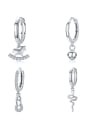 thumb 925 Sterling Silver Cubic Zirconia Snake Cute Single Earring(Single -Only One) 0