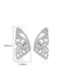 thumb Brass Cubic Zirconia Butterfly Luxury Stud Earring 2