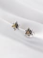 thumb 925 Sterling Silver Triangle Vintage Stud Earring 0
