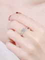thumb 925 Sterling Silver Moissanite Geometric Classic Band Ring 1