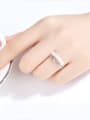 thumb 925 Sterling Silver Imitation Pearl White Crown Minimalist Band Ring 1
