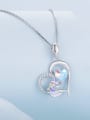 thumb 925 Sterling Silver Cubic Zirconia Heart Dainty Necklace 3