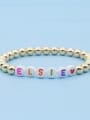 thumb Stainless steel Bead Multi Color Letter Bohemia Stretch Bracelet 1