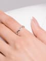 thumb 925 Sterling Silver Cubic Zirconia Geometric Minimalist Stackable Ring 1