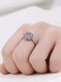 thumb Sterling Silver Moissanite Flower Dainty Solitaire Engagement Rings 1