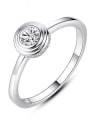 thumb 925 Sterling Minimalist  Silver Cubic Zirconia  Round Band Ring 0