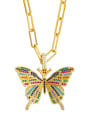 thumb Brass Cubic Zirconia Butterfly Ethnic Necklace 0