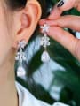 thumb Brass Cubic Zirconia Water Drop Luxury Chandelier Earring 1