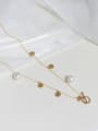 thumb Brass Freshwater Pearl Coin Vintage Long Strand Necklace 3