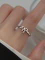 thumb 925 Sterling Silver Cubic Zirconia Bowknot Cute Band Ring 1
