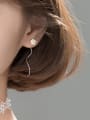 thumb 925 Sterling Silver  Enamel Flower Minimalist Threader Earring 1