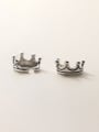 thumb 925 Sterling Silver Crown Vintage Clip Earring 1