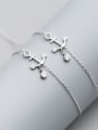 thumb 925 Sterling Silver Cubic Zirconia White Anchor Minimalist Link Bracelet 1